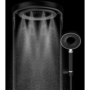 фото Душевая система aquame с термостатом, черная (aqm8004b)