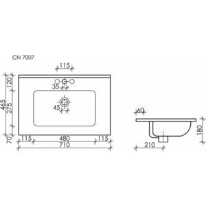 фото Раковина мебельная ceramicanova element 71х47 белая (cn7007)