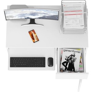 Стол компьютерный СВК Мори МС-1 правый, цвет белый (1025956)
