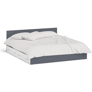 Кровать с ящиками СВК Мори 180, цвет графит/белый (1026913) кровать мебелико кариба эко кожа белый