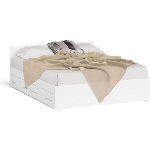 Кровать с ящиками СВК Мори 160, цвет белый (1026896) детская кровать oliver daniella автостенка универсальный маятник ящик белый