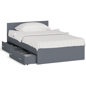 Кровать с ящиками СВК Мори 120, цвет графит (1026905)