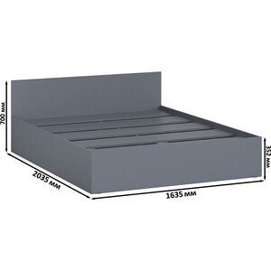 Кровать СВК Мори 160, цвет графит (1026902)