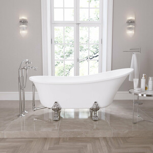 фото Акриловая ванна grossman retro 160х70 белая матовая (gr-1002m)