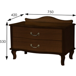 Тумбочка Мебелик Джульетта широкая 2 ящика орех (П0006742)