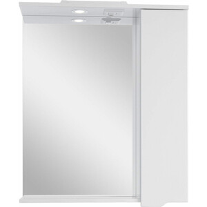 Зеркало-шкаф Sanstar Bianca 70х75 с подсветкой, белый (165.1-2.5.1.) шкаф полупенал sanstar
