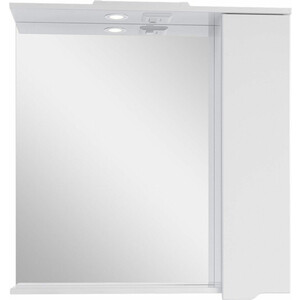 Зеркало-шкаф Sanstar Bianca 80х75 с подсветкой, белый (152.1-2.5.1.) зеркальный шкаф runo афина 80х75 правый белый 00 00001172