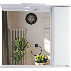 Зеркало-шкаф Sanstar Адель 80х70 с подсветкой, белый (176.1-2.4.1.) зеркало шкаф emmy стоун 80х70 правый серый бетон stn80mir r