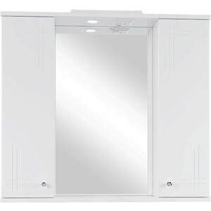 Зеркало-шкаф Sanstar Июнь 80х75 с подсветкой, белый (7.1-2.4.1.)