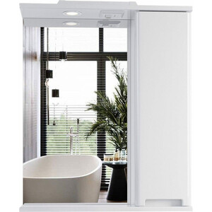 Зеркало-шкаф Sanstar Ориана 70х75 с подсветкой, белый (279.1-2.4.1.) зеркало шкаф comforty неаполь 100 белый