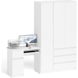 Комплект СВК Мори Стол компьютерный МС-1 левый + Шкаф МШ1200.1, цвет белый комплект свк мори стол письменный мсп1200 1 шкаф мш1200 1 белый