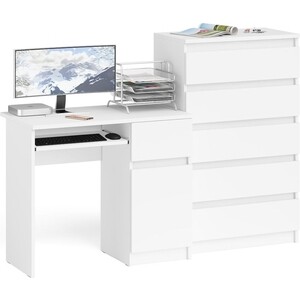 фото Комплект свк мори стол компьютерный мс-1 правый + комод мк700.5, цвет белый
