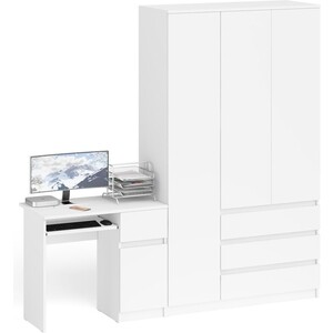 Комплект СВК Мори Стол компьютерный МС-1 правый + Шкаф МШ1200.1, цвет белый комплект свк мори стол письменный мсп1200 1 шкаф мш1200 1 белый
