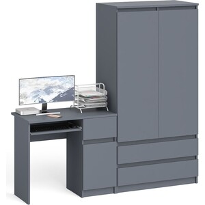 комплект свк мори стол письменный мсп1200 1 шкаф мш900 1 графит Комплект СВК Мори Стол компьютерный МС-1 правый + Шкаф МШ900.1, цвет графит