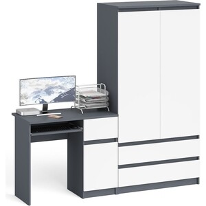фото Комплект свк мори стол компьютерный мс-1 правый + шкаф мш900.1, цвет графит/белый
