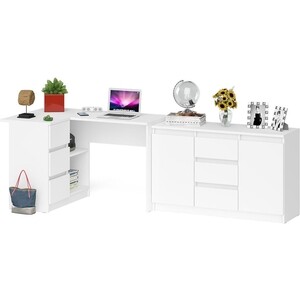 фото Комплект свк мори стол компьютерный мс-16 левый + комод мк1200.3, цвет белый