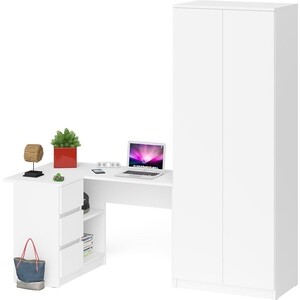 фото Комплект свк мори стол компьютерный мс-16 левый + шкаф мш800.1, цвет белый