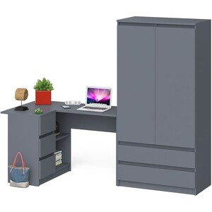 Комплект СВК Мори Стол компьютерный МС-16 левый + Шкаф МШ900.1, цвет графит стол журнальный берли 900 × 500 × 460 мм дуб графит
