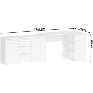 фото Комплект свк мори стол компьютерный мс-16 правый + комод мк1200.3, цвет белый