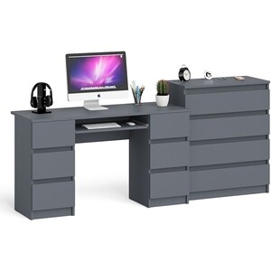 фото Комплект свк мори стол компьютерный мс-2 + комод мк800.4, цвет графит