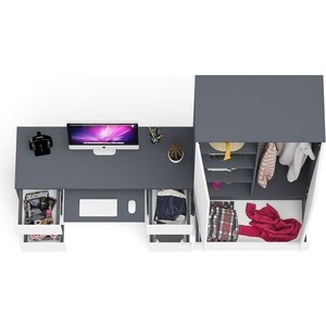 фото Комплект свк мори стол компьютерный мс-2 + шкаф мш900.1, цвет графит/белый