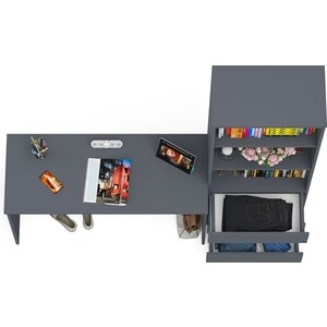 фото Комплект свк мори стол письменный мсп1200.1 + стеллаж мст600.3, цвет графит