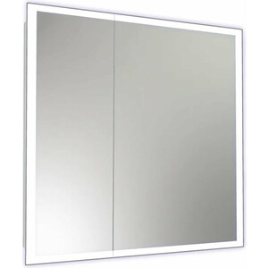 фото Зеркало-шкаф reflection cube 80х80 подсветка, датчик движения, белый (rf2213cb)