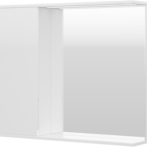 фото Зеркало-шкаф volna lake 80х70 левое с подсветкой, белый (zslake80.l-01)