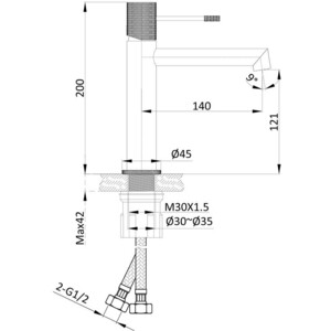 фото Смеситель для раковины vincea desire брашированное золото (vbf-1d1bg)