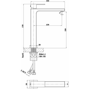 фото Смеситель для раковины vincea cube брашированное золото (vbf-1c02bg)