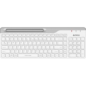 Клавиатура беспроводная A4Tech Fstyler FBK25 white/grey (USB, BT/Radio, slim, multimedia) (FBK25 WHITE) клавиатура оклик 860s серый usb беспроводная bt radio slim multimedia подставка для запястий 1809323
