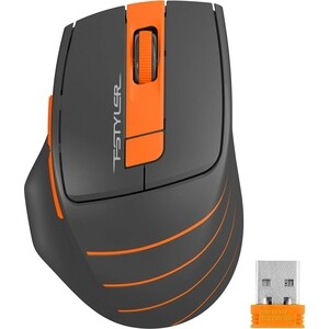 Мышь беспроводная A4Tech Fstyler FG30S grey/orange (USB, оптическая, 2000dpi, 6but, silent) (FG30S ORANGE) a4tech fstyler fg30s