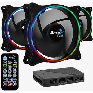 Вентилятор для корпуса Aerocool Eclipse 12 Pro (3 в комплекте, 120mm, RGB led) (4718009158139) вентилятор для корпуса 1stplayer r1 120mm 3 pin 1000 rpm