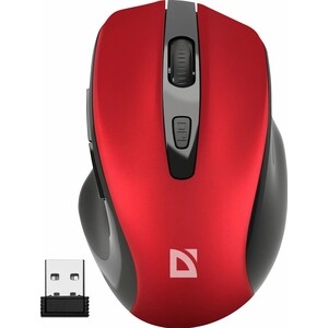 Мышь беспроводная Defender Prime MB-053 red (USB, 6 кнопок, оптическая, 1600dpi) (52052) беспроводная оптическая мышь defender hit mm 415 6 кнопок 1600dpi красный 52415