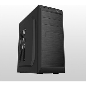 Корпус Foxline MidiTower FL-815 450W black (ATX, 450W, 2xUSB2.0, Audio) (FL-815-FZ450R) case foxline fl–628 fz450r u32 matx case w psu 450w 12cm w 2xusb2 0 w 2xusb3 0 w pwr cord w o fan