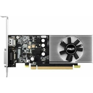 Видеокарта Palit NVIDIA GeForce GT1030 2Gb (64bit/DDR4/DVI/HDMI/RTL) (NEC103000646-1082F) видеокарта yeston rx6400 4gd6 lp память 4g 64bit gddr6 частота ядра 2039–2321 мгц разрешение 4k один вентилятор охлаждения выходные порты hd dp