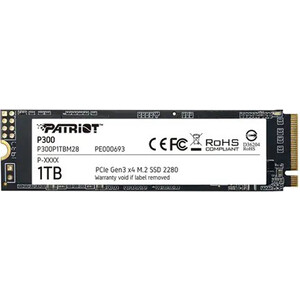 Накопитель PATRIOT SSD 1Tb P300 PCI-E NVME M.2 (P300P1TBM28) накопитель patriot ssd 1tb p300 pci e nvme m 2 p300p1tbm28