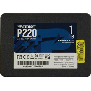 Накопитель PATRIOT SSD SATA III 1Tb P220S1TB25 P220 2.5'' (P220S1TB25) ssd накопитель patriot p210 128 gb sata iii