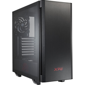 Корпус XPG MidiTower INVADER BLACK (ATX, черный, TG, 2x120mm fan) (INVADER-BKCWW) gcr кабель 10 0m микрофонный xlr m xlr f черный al case черный gcr 53375