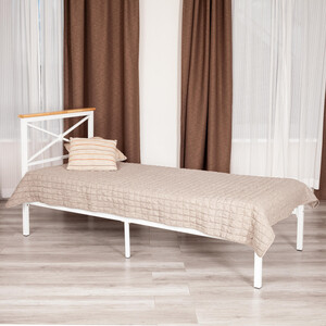 Кровать TetChair Iris (mod.9311) дерево гевея/металл, 90*200 см (Single bed), Белый (White)
