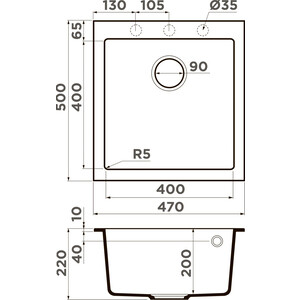 Кухонная мойка Omoikiri Bosen 47A-GB графит (4993815)