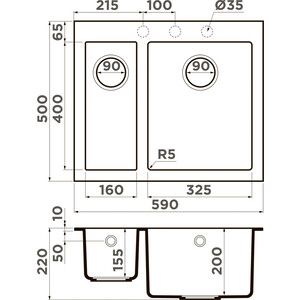 Кухонная мойка Omoikiri Bosen 59-2A-GB графит (4993821)