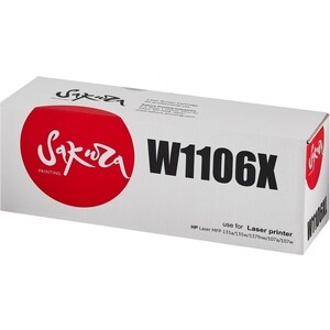 Картридж Sakura W1106X (106X) для HP, черный, 3000 к. картридж sakura kxfat430a7 3000 стр