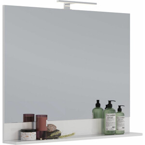 Зеркало Lemark Romance 100х80 с полкой, белый глянец (LM07R100Z) зеркало для ванной aquanet мокка с подсветкой 58x83 см белый глянец
