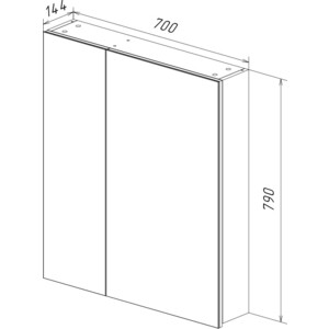 Зеркальный шкаф Lemark Universal 70х80 белый глянец (LM70ZS-U)