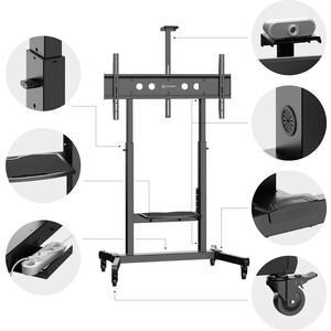 фото Стойка под телевизор onkron ts1991 черный 50''-100'' макс.120кг напольный наклон