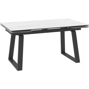 Стол Mebwill Барон 160 Мрамор Светлый - Compakt Cer /Черный (101762) стол приставной агами голд 500 × 310 × 705 мм чёрный мрамор