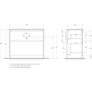 фото Тумба под раковину belbagno kraft 100х46 rovere tabacco (kraft-1000-2c-pia-rt)