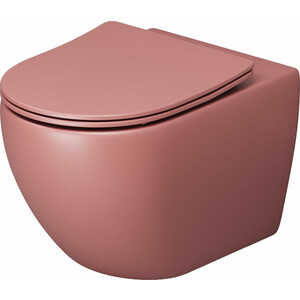 Унитаз подвесной безободковый Grossman Color с сиденьем микролифт, розовый матовый (GR-4411PIMS) унитаз компакт безободковый grossman color с сиденьем микролифт белый матовый gr 4480ms
