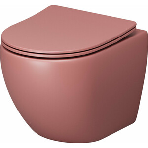 Унитаз подвесной безободковый Grossman Color с сиденьем микролифт, розовый матовый (GR-4455PIMS) унитаз подвесной безободковый grossman color с сиденьем микролифт коричневый матовый gr 4455brms